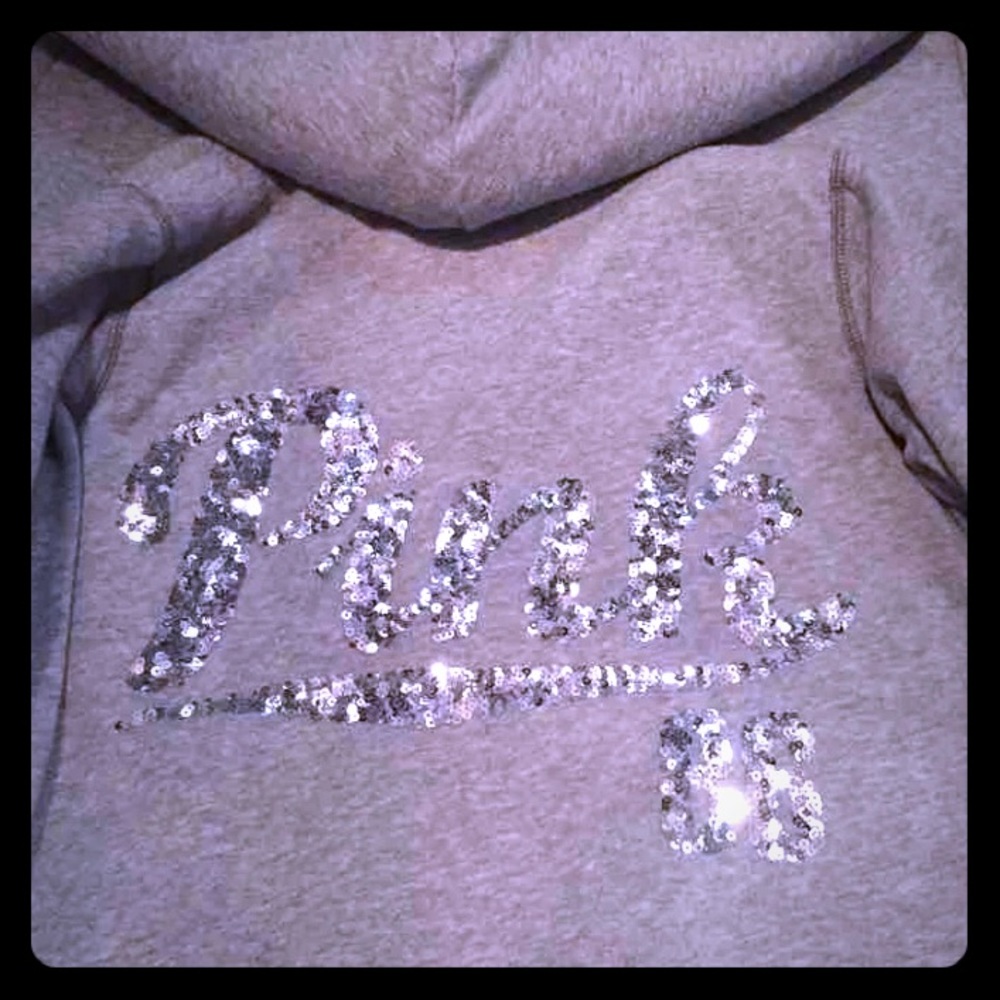 PINK fur zip up hoodie
